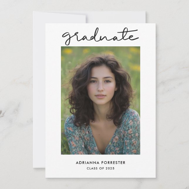 Invitation Simple Script Gradué Photo moderne (Devant)
