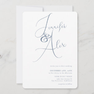 Invitation Simple Script Mariage Minimaliste Collage de Photo