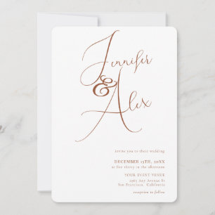 Invitation Simple Script Mariage Minimaliste Collage de Photo