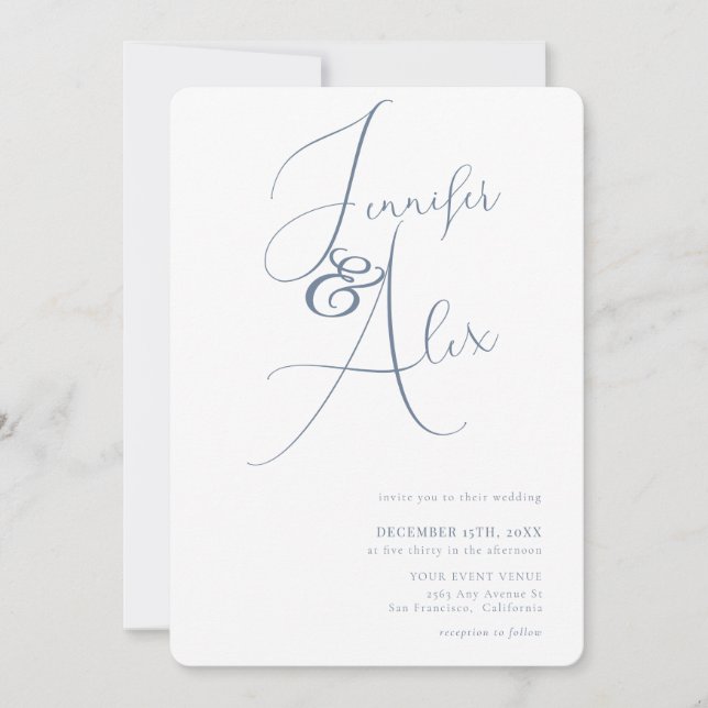 Invitation Simple Script Minimalist Photo Collage Wedding  (Devant)
