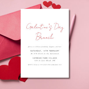 Invitation Simple Script moderne Galentines Jour Brunch Party