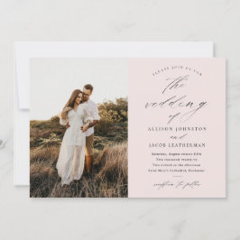 Invitation Simple Script Photo Mariage