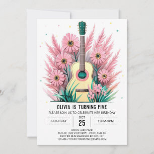 Invitation Simple Serenade Guitare Anniversaire