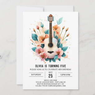 Invitation Simple Serenade Guitare Anniversaire