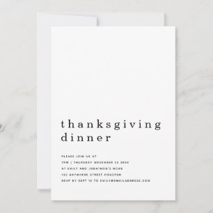Invitation Simple Texte Thanksgiving Dîner