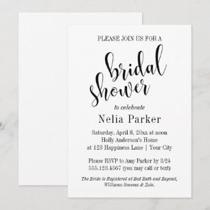 Invitation Simple typographie moderne pour une fête de mariag