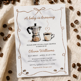 Invitation Simple Un Bébé Brasse Du Baby shower De Café