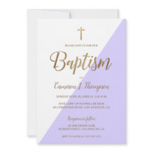 Simple violet blanc or moderne Baptême moderne