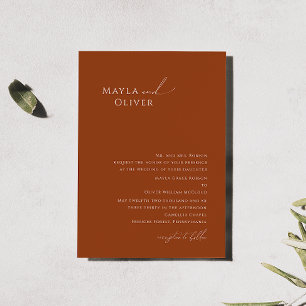 Invitation Simple Whimsical Desert Rust Mariage traditionnel