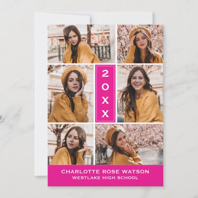 INVITATION SIMPLEMENT CHIC PHOTO COLLAGE GRADUATION INVITATIO (Devant)
