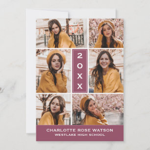 INVITATION SIMPLEMENT CHIC PHOTO COLLAGE GRADUATION INVITATIO
