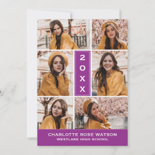 INVITATION SIMPLEMENT CHIC PHOTO COLLAGE GRADUATION INVITATIO