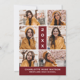 INVITATION SIMPLEMENT CHIC PHOTO COLLAGE GRADUATION INVITATIO