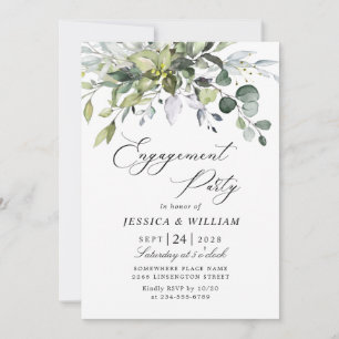 Invitation Simplement Elegant Eucalyptus ENGAGEMENT PARTI