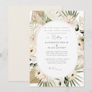 Invitation Simplement Élégant Mariage Pampas Les deux parents