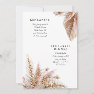 Invitation Simplement Élégante Répétition Mariage Pampas II