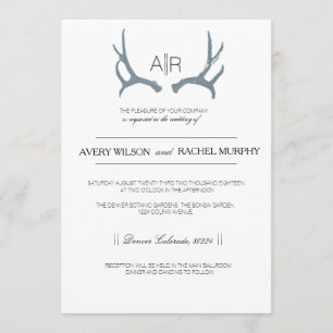 Invitation Simplement rustique et élégant Initiales personn