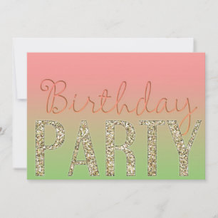 Invitation Simplement Sparkle Cute Girl Anniversaire Fête Inv