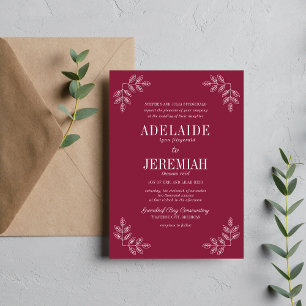 Invitation Simplicité Florale 2 Mariage Claret