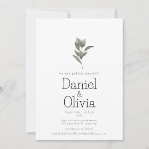 Invitation Simplicité sereine : Mariage floral blanc et vert