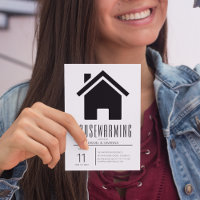 Simplistic Black & White House Party Invita