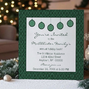 Invitation Simply Classic Damask Ornamers Green