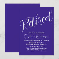 Simply Modern Script Dark Purple Retirement