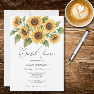 Invitation Simply Sunflowers Bridal Shower 