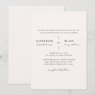 Invitation Simply Us Light Champagne Mariage