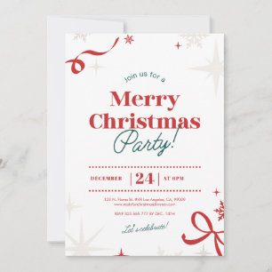 Invitation Simulations de typographie rouge de Noël
