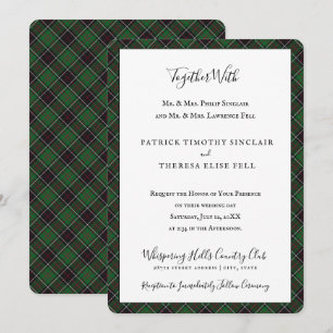 Invitation Sinclair Clan Tartan Scottish Plaid