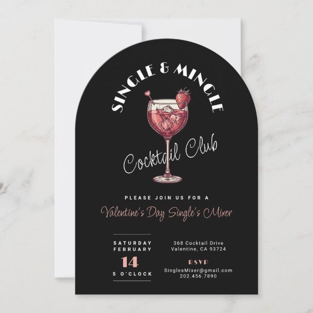 Invitation Singles Mixer Valentine's Day Cocktail Party Arch (Devant)