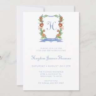 Invitation Sip And See Crest Jungle Safari Garçon