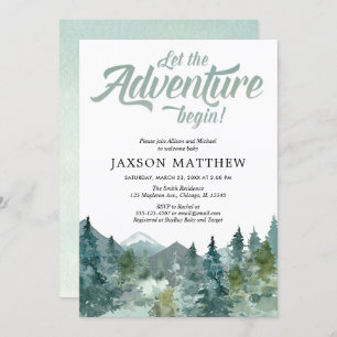 Invitation Sip and See, Meet and Greet baby boy, aventure