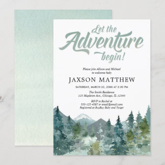 Invitation Sip and See, Meet and Greet baby boy, aventure