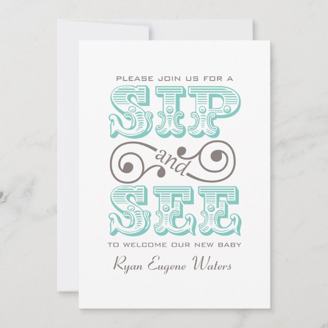 Invitation Sip Et Voir Visiter Notre Nouveau Bébé (Devant)