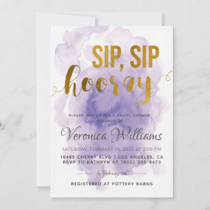 Invitation Sip Sip Hooray Bridal Shower
