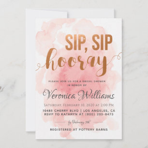 Invitation Sip Sip Hooray Bridal Shower