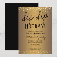 Sip Sip Hooray Elegant Gold Retirement Party
