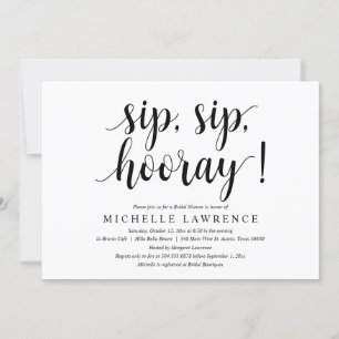 Invitation Sip, Sip, Hooray, Fête des mariées Célébration