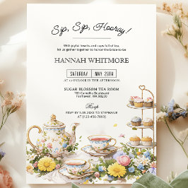 Invitation Sip Sip Hooray High Tea Party Florale Fête des mar