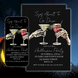 Invitation Sips Sur Le Point De Descendre Le Parti Halloween