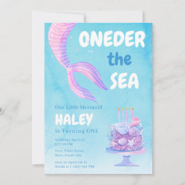 Invitation Sirène 1er anniversaire ONEder mer bleu Budget