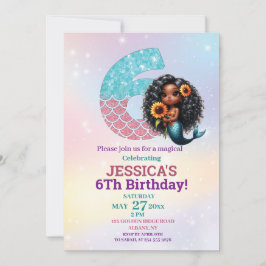 Invitation Sirène Afro-Américaine 6E Anniversaire Photo