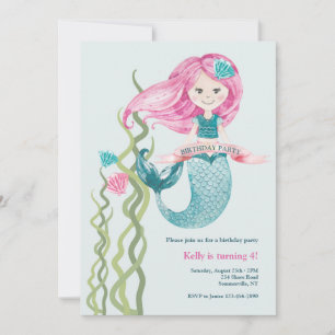 Invitation Sirène d'anniversaire