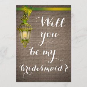 Invitation Sirène de femme de chambre de Motif Brown Burlap