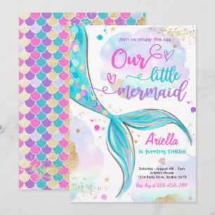 Invitation Sirène Magique Sous La Fête D'Anniversaire De La M