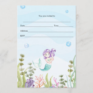 Invitation Sirène Remplir à l'Aquarelle