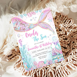 Invitation Sirène sous la mer 1er anniversaire