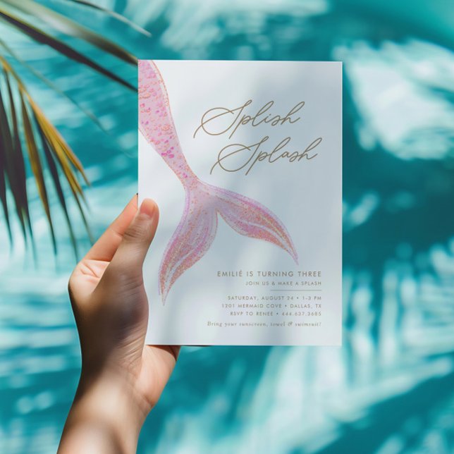 Invitation Sirène Sous Les Filles De Mer Anniversaire Assez R (Créateur téléchargé)